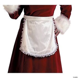 HALCO MRS SANTA CLAUS SATIN APRON MAID HOSTESS 50'S HOUSEWIFE COSTUME AE7050